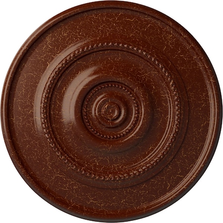 Ekena Millwork Dylar Ceiling Medallion (Fits Canopies up to 6 1/4"), 30"OD x 2 1/4"P, Burnished Mahogany Crackle CM30DYBMC